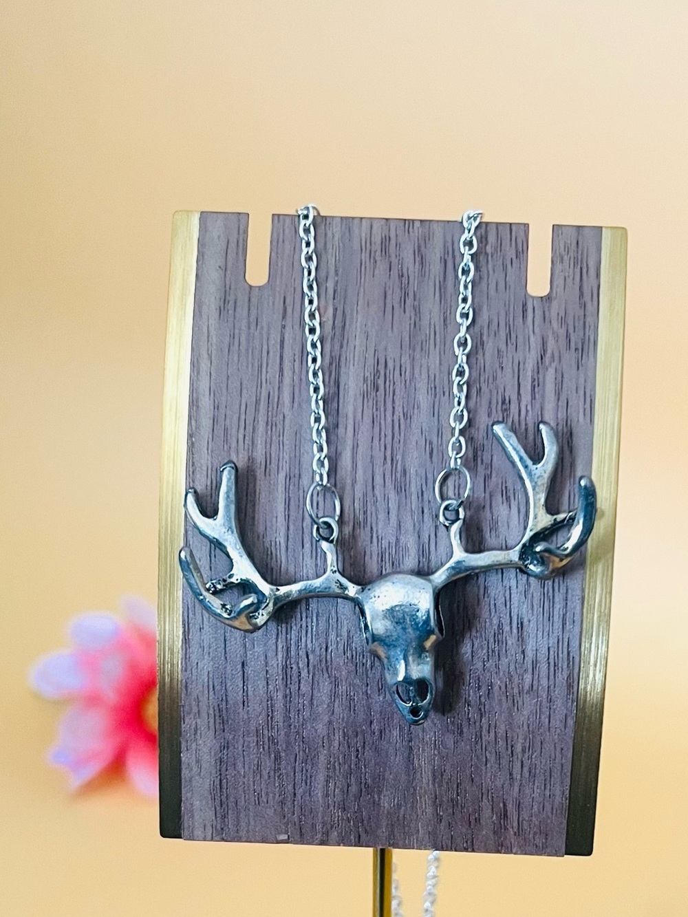 ELK Head Silver Tone Necklace